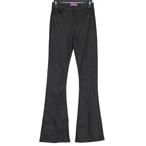 Edikted Black Coated Flare Jeans High Rise Y2K 90s Stretch Baddie Size Medium 24